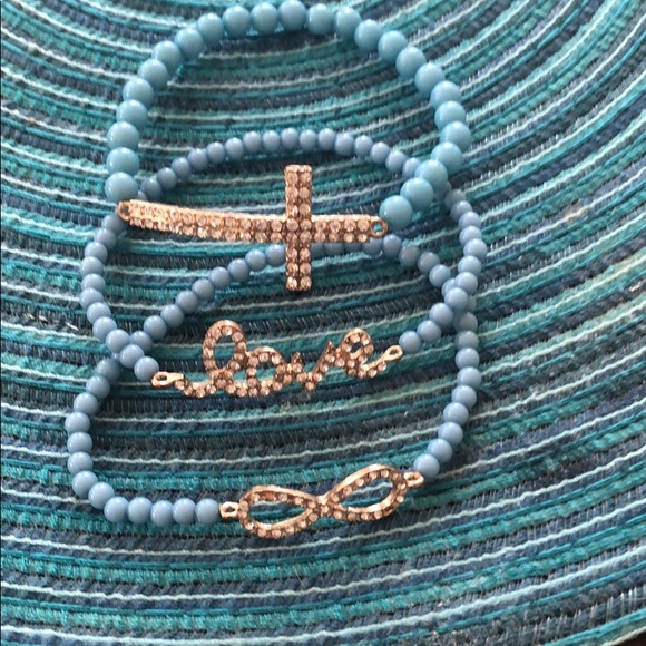 Stackable gold and turquoise bracelets - Picture 5 of 5